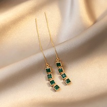 2021925 Womens New Years new Tetris Flow Sultide Ears Mother Green Earrings Earrings Earline Ear accessories nail silver Needle