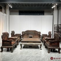 Art wood Xianju Great red and sour branches immediately seal Hou sofa eleven pieces of Toe Yellow Sandalwood Sofa Red Wood Sofa Combination