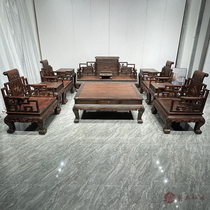 Large Red Acid Branches Flowers Birds Straight Back Rolls Book Sofa ten One set of red wood sofa Toe Yellow Sandalwood Living Room Sofa Throne