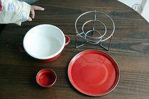 One meter enamel micro blemish VERMANA alcohol lamp cheese hot pot enamel shallow pot soup pot double ear snack pot