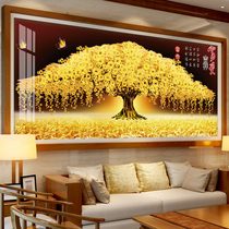 Cross stitch 2021 new living room atmosphere golden land full of home rich money tree Big line embroidery their own hand