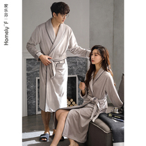 Couple sleeping robes mens bathrobes women sleeping clothes autumn winter flannel thicken plus suede coral suede for long spring and autumn