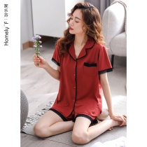 Cool pajamas womens summer modal cotton silk short-sleeved shorts home clothes summer thin ice silk 2021 new