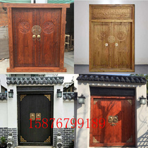 Chinese antique wooden door rural yard door double Open Door self-built house solid wood Open Door old house courtyard door