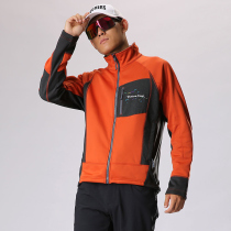 Running outdoor sports windproof and warm and breathable bike long sleeve riding suit grabbing suede male and female blouses spring and autumn 3310