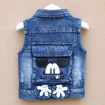 Spring and autumn clothes for children Childrens clothes boys Cowboys waistcoat Jeans Waistcoat waistcoat Shoulder Jacket Thin blouses