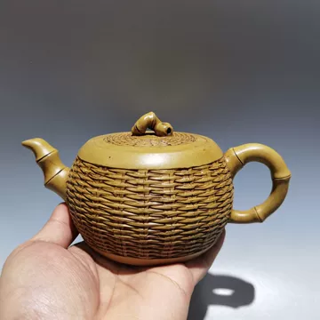 極上珍品 天然竹根製 提梁壺 茶壺 酒壺 酒器 文房具 置物 年代物 貴重