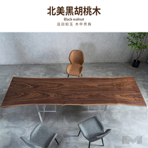 North American black walnut solid wood board tea table custom dining table clubhouse big class designer painting desk desk desk