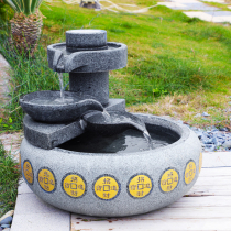  New Chinese style lucky running water ornaments Circulating water fish tank landscape home living room entrance decoration Courtyard floor decoration