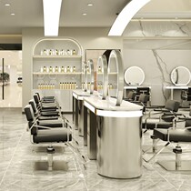 Hair mirror Stainless steel marble hair salon mirror Barber mirror Hair salon special wireless charging hot dyeing table