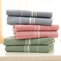 High-end special thick cotton old coarse cloth cool mat sheets Three sets thickened encryption 100 All cotton linen linen Summer