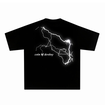 COIN OF DESTINY (COFD) Lightning American Summer Trend Couple Men and Women Relax Short Sleeve T-shirts