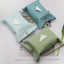Avocado green creative simple paper towel set pu leather mint blue ins paper towel set
