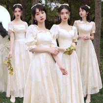 Champagne Bridesmaid Service 2022 New Summer Advanced Small Crowdcrowding Wedding Sister Group Gown Dress Slim Normally Wear
