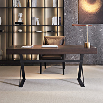Nordic desk computer desk designer simple modern light luxury smoky wood Italian minimalist home study