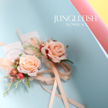 ins Sen Department of champagne bride bridesmaid wrist flower groom corsage corsage knot wedding shooting props Europe and the United States