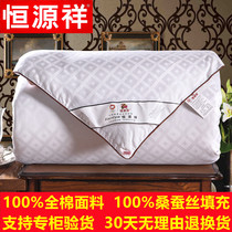 Hengyuan Xiang silk quilted by 100% mulberry silk pure cotton two-in-one by double spring and autumn quilt thickened winter quilt core