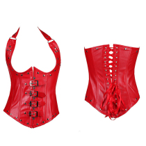 Hot sale fashion rivets style red breasted palace statues Europe and America waist belly Corset Corset