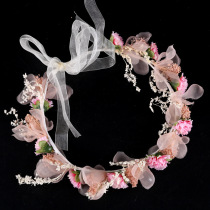 Bride's headdress wreath simulation flower headband Mori female holiday beach photo accessories wedding dress head ring fashion tide