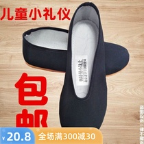 Childrens old Beijing cloth shoes mens shoes kindergarten indoor shoes Chinese style baby soft shoes boys costume shoes