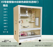Luansen Dragon Cat Cabinet Cage Solid Wood Natural Eco plate Villa Pet Cabinet Cage Electronic Ice Nest with Closet Cage 