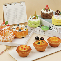 Simulation double-layer fruit cream cake model donut egg tart bread fake food props toy window display