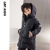 Blue cloth square childrens clothing boys cotton coat winter 2020 new childrens medium and long cotton coat jacket baby Korean quilted jacket
