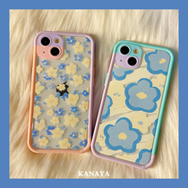 ins Han wind oil painting flower creativity applies to apple 13 phone shell 13promax new iphone anti-fall 11promax fresh 12pro female funk xsma