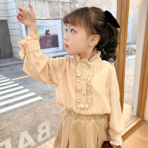 66 of the Princess Cottage Girl Shirt Baby Spring Dress Blouse Children Lining Clothes Spring Autumn Ocean Korean Childrens Clothing Pure Cotton