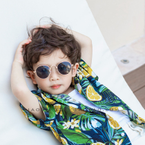Retro Metal Frame Glasses Children Sunglasses Girl Sunglasses Boy Round Frame Glasses Baby Sunglasses Summer Tide