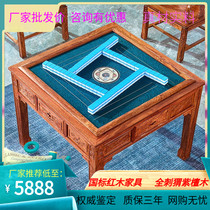  Mahogany furniture mahjong table Hedgehog rosewood solid wood mahjong machine with movement combination Rosewood solid wood double dining table