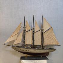 American modern simple sailing boat model ornaments hand-assembled boat smooth sailing wooden boat living room home desktop boat