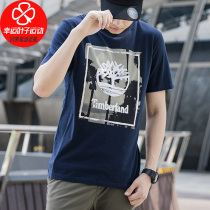 Timberland short-sleeved mens summer outdoor leisure printing cotton round neck large LOGOT shirt A2B37
