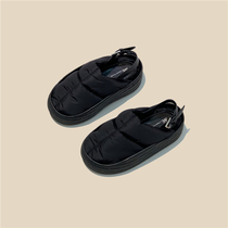 Net red ugly cute bread sandals womens ins tide winter big hair shoes outside wear fashion Baotou Joker platform shoes