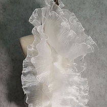 Wide 13cm organza transparent bright light Big Wave lace lace accessories mesh yarn diy handmade clothing fabric