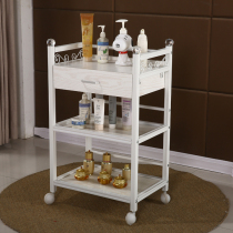 Beauty cart European-style multi-function beauty salon trolley with drawer Mobile massage pattern embroidery shelf tool cart