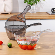 Uth residence minimalist transparent water spoon kitchen thickened water ladle plastic scoop with water spoons not breaking big long handle water scoop