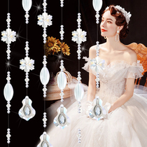 Crystal bead curtain living room dining room partition curtain porch screen decorative curtain bedroom toilet door curtain free of punching
