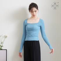 Dance by my law ballet Hepburn style collar T modern classical National Body Yoga base shirt monochrome practice uniform
