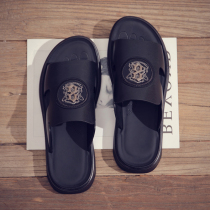 Bin Stones One Tree Slippers Mens Summer 2022 New Trends Personality Fashion Soft Bottom Sandals Headlayer Bull Skin