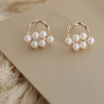 ACIA temperament simple and wild ~ S925 silver needle Baroque pearl irregular earrings earrings women retro earrings