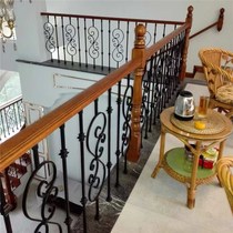One step staircase indoor attic duplex layer iron big flower TY022 small flower TY011 log Beech armrest