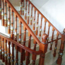 One-step staircase rubber wood log series No. 027 same carved gold trace Silver 60 pillars