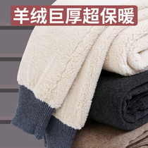 Ordos wool pants mens thick warm pants high waist bottoming cashmere pants womens middle-aged and elderly cotton pants