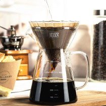 Hand brewing coffee pot set combination home simple drip cooking heat-resistant high temperature American glass filter cup sharing pot