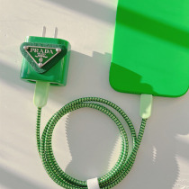 P-triangle retro green apple 13 data line protective sleeve suitable for iPhone12 mobile phone charger 20W Fast charge