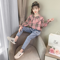 Girl Plaid Shirt Long Sleeve Spring Autumn Korean Version Childrens Dress Shirt Foreign Air Blouse Trendy CUHK Boy Jacket Spring Clothing