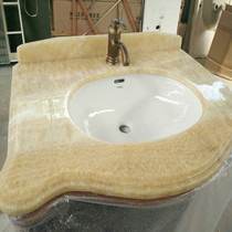 Custom natural stone marble Bathroom counter surface Bathroom wash basin Ceramic basin European-style table basin surface