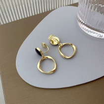 High Level Sensational Retro Port Wind Hemoto Earrings Earrings Female French Mesh Red Temperamental Mosquito Coil Dish Without Earbuds Ear Clip