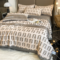 Ice silk air conditioning by summer cool by four sets of single double quilt core Summer thin quilt Summer washable spring and autumn summer quilt